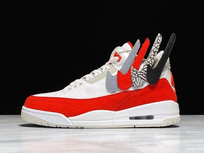 Rep MAX CJ0939-100 White Jordan 3 Retro Air Red University Tinker 0727